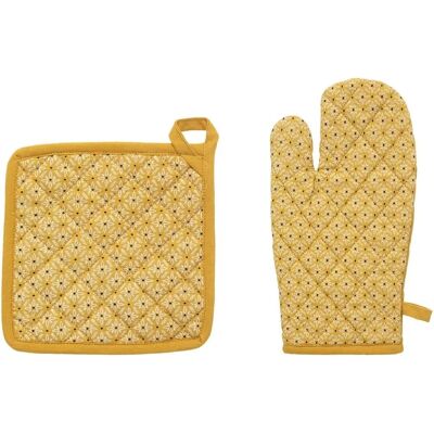 Atmosphera Modell Paty Baumwoll Ofenhandschuh & Topflappen-Set - Küchentextilien Atmosphera Modell Paty Baumwoll Ofenhandschuh & Topflappen-Set - Küchentextilien
