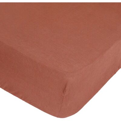 Sábana de lino rosa terracota atmosphera - 140x190cm - Elegancia natural Sábana de lino rosa terracota atmosphera - 140x190cm - Elegancia natural