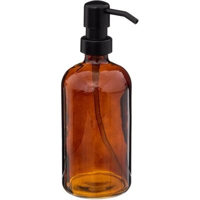 Distributeur de savon en verre marron 5FIVE - 450ml - Élégant & Écologique - Publicité Distributeur de savon en verre marron 5FIVE - 450ml - Élégant & Écologique - Publicité