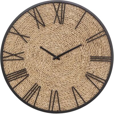 Atmosphera Nico Stroh Uhr - Wand/Tischuhr - Beige Atmosphera Nico Stroh Uhr - Wand/Tischuhr - Beige