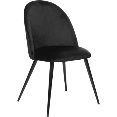 Silla de Terciopelo Negro Atmosphera - Moderna, Ergonómica, Versátil Silla de Terciopelo Negro Atmosphera - Moderna, Ergonómica, Versátil