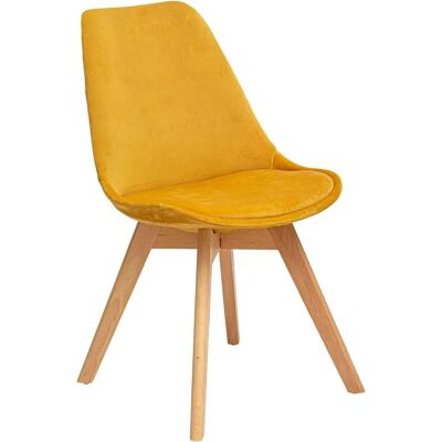 Chaise Velours Baya Atmosphera - Style Scandinave, Pieds Hêtre FSC - Publicité Chaise Velours Baya Atmosphera - Style Scandinave, Pieds Hêtre FSC - Publicité