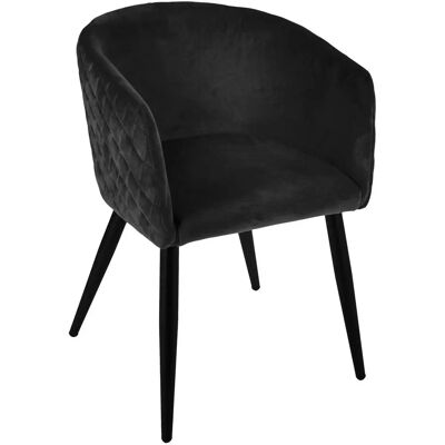 Fauteuil Atmosphera Marlo - Velours, Noir - Style Moderne et Polyvalent - Publicité Fauteuil Atmosphera Marlo - Velours, Noir - Style Moderne et Polyvalent - Publicité