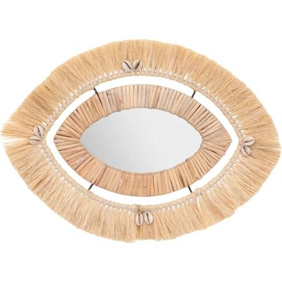 Miroir Tropical Raphia Atmosphera - Décor Ethnique Naturel - 43x29cm - Publicité Miroir Tropical Raphia Atmosphera - Décor Ethnique Naturel - 43x29cm - Publicité