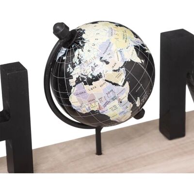 Atmosphera - Globe mot en bois MDF noir - 36cm - Statue décorative - Publicité Atmosphera - Globe mot en bois MDF noir - 36cm - Statue décorative - Publicité