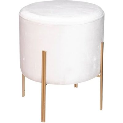 Atmosphera Weiß Elfenbein Samt Hocker - Modernes Design Atmosphera Weiß Elfenbein Samt Hocker - Modernes Design