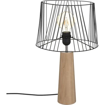 Lampe de Table Atmosphera Joe - Bois et Métal Noir Lampe de Table Atmosphera Joe - Bois et Métal Noir