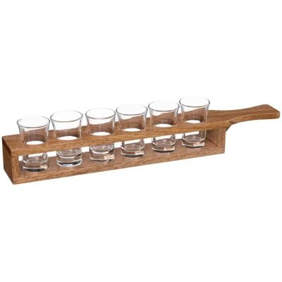 Northix Schnapsschale - Glas und Holz - 6 Schnapsgläser Northix Schnapsschale - Glas und Holz - 6 Schnapsgläser