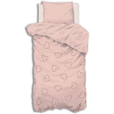 Conjunto de Ropa de Cama Atmosphera - Corazón Rosa de Algodón - Para Cama Individual Conjunto de Ropa de Cama Atmosphera - Corazón Rosa de Algodón - Para Cama Individual