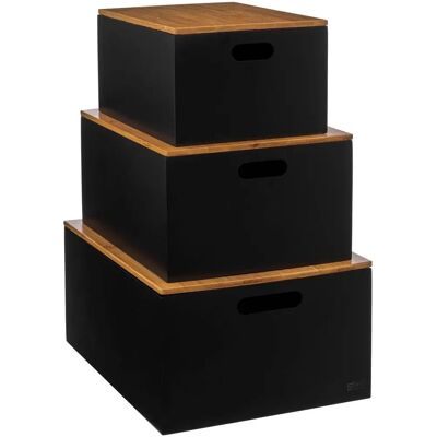 Scatole di stoccaggio Five Simply Smart - Legno, Coperchi in Bambù Scatole di stoccaggio Five Simply Smart - Legno, Coperchi in Bambù