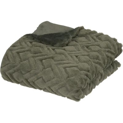 Plaid Atmosphera 188511K Faux Fourrure - Vert Kaki - Plaid - Publicité Plaid Atmosphera 188511K Faux Fourrure - Vert Kaki - Plaid - Publicité