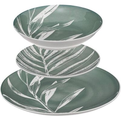 Green 'Harmony' 18-osainen posliinisarjatarjotin Green 'Harmony' 18-osainen posliinisarjatarjotin