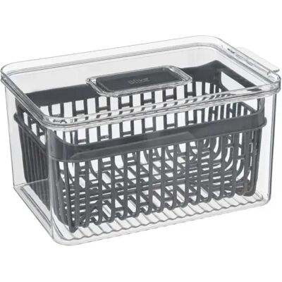 5FIVE - Kompakt graue Kühlschrank-Organizer 24x15cm - Aufbewahrungsbox 5FIVE - Kompakt graue Kühlschrank-Organizer 24x15cm - Aufbewahrungsbox