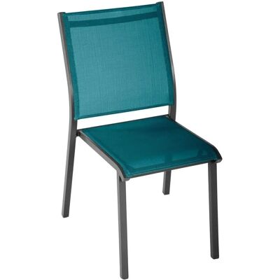 Silla de jardín apilable Hesperide - Azul pato y grafito - Muebles de exterior Silla de jardín apilable Hesperide - Azul pato y grafito - Muebles de exterior