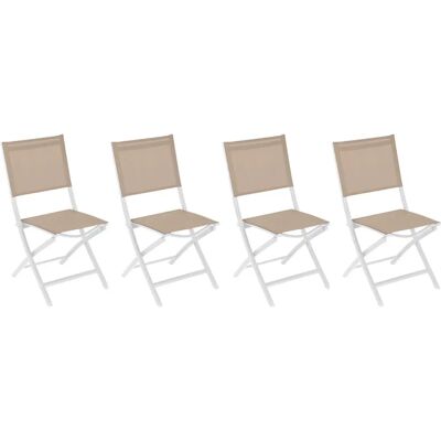 Hespéride - Gartenset aus 4 klappbaren Stühlen - UV-beständig, Weiß Hespéride - Gartenset aus 4 klappbaren Stühlen - UV-beständig, Weiß