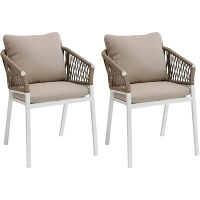 Hespéride Gartensessel-Set - Taupe & Weiß - Moderne Gartenmöbel Hespéride Gartensessel-Set - Taupe & Weiß - Moderne Gartenmöbel