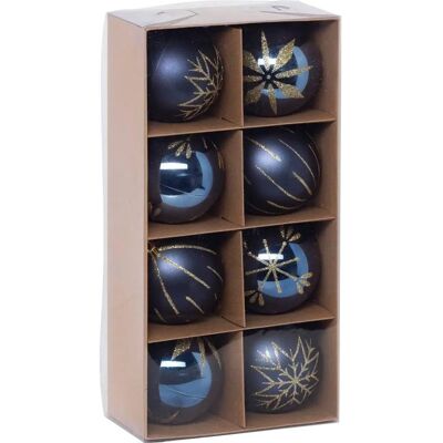 Colorama Blau Gold 8 Stück Recycling Kunststoff Weihnachtskugeln - Weihnachtsdeko Colorama Blau Gold 8 Stück Recycling Kunststoff Weihnachtskugeln - Weihnachtsdeko