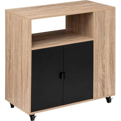 Credenza Negra Aliaj 5five - Almacenamiento abierto ajustable Credenza Negra Aliaj 5five - Almacenamiento abierto ajustable
