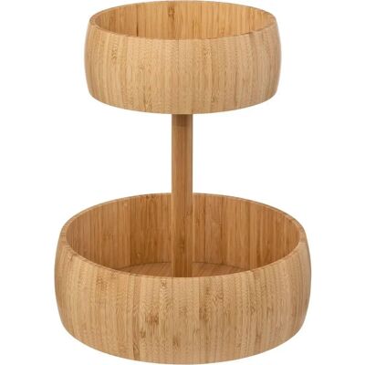 Cesta de Fruta de Bambú Northix - Doble Nivel, Beige Natural Cesta de Fruta de Bambú Northix - Doble Nivel, Beige Natural
