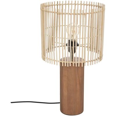 Atmosphera 190626 Drewniana Lampka Stołowa - Etniczny Styl - E27 Atmosphera 190626 Drewniana Lampka Stołowa - Etniczny Styl - E27