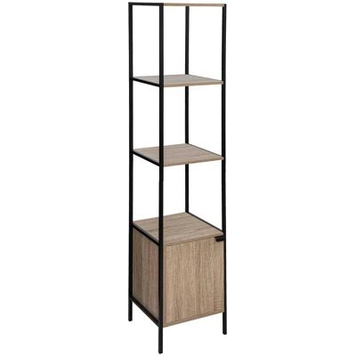 5Five Simply Smart - Étagère avec 1 porte, Noir et Chêne Clair - 3 étagères - 176x35x35 cm - Publicité 5Five Simply Smart - Étagère avec 1 porte, Noir et Chêne Clair - 3 étagères - 176x35x35 cm - Publicité