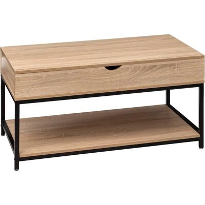 5five Simply Smart - Table basse avec rangement ajustable - Noir & Chêne clair 5five Simply Smart - Table basse avec rangement ajustable - Noir & Chêne clair