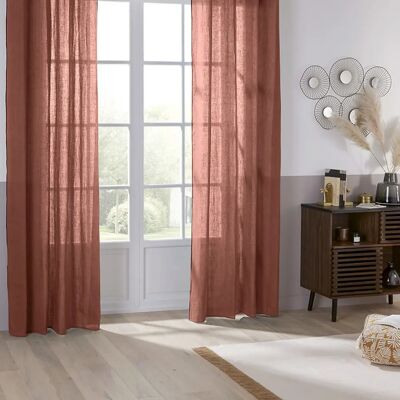 Cortina de lino Atmosphera 194314N - rosa terracota - 130x260 cm - cortina Cortina de lino Atmosphera 194314N - rosa terracota - 130x260 cm - cortina