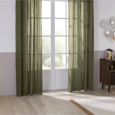 Cortina de lino Atmosphera 194314H - Verde caqui Cortina de lino Atmosphera 194314H - Verde caqui