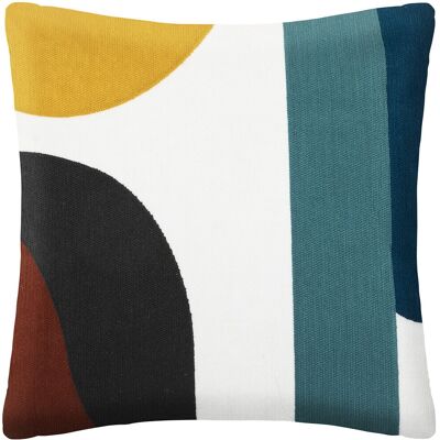 Atmosphera 194335C coussin carré brodé en coton coloré - Décoration - Publicité Atmosphera 194335C coussin carré brodé en coton coloré - Décoration - Publicité