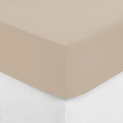 Drap-housse Atmosphera - Percale de coton - Beige - 180x200cm - Drap-housse - Publicité Drap-housse Atmosphera - Percale de coton - Beige - 180x200cm - Drap-housse - Publicité