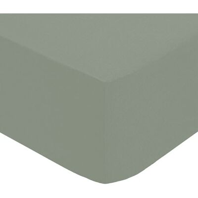 Atmosphera - Drap-housse en percale de coton vert - 180x200cm - Publicité Atmosphera - Drap-housse en percale de coton vert - 180x200cm - Publicité