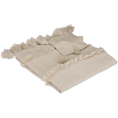 Atmosphera Beżowy pled z recyklingowanego PET - 130x180 cm Atmosphera Beżowy pled z recyklingowanego PET - 130x180 cm