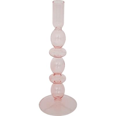 Support de bougie en verre rose Atmosphera 193776 - Porte-bougie - Publicité Support de bougie en verre rose Atmosphera 193776 - Porte-bougie - Publicité
