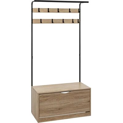 5Five Simply Smart Mueble Entrada de Madera con Zapatero y 10 Ganchos 5Five Simply Smart Mueble Entrada de Madera con Zapatero y 10 Ganchos