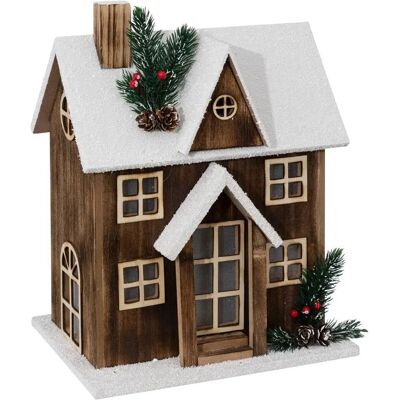 Feeric Lights & Christmas - Casa de nieve de madera - 34cm - Decoración interior Feeric Lights & Christmas - Casa de nieve de madera - 34cm - Decoración interior