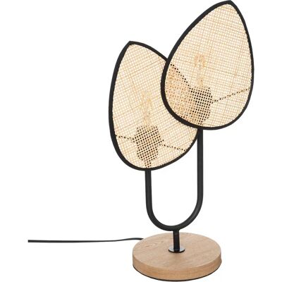 Lampe de table beige Atmosphera 195303 - Tissage de rotin décoratif Lampe de table beige Atmosphera 195303 - Tissage de rotin décoratif