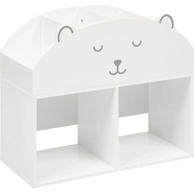 Armario de almacenamiento con osito de peluche Atmosphera - Organizador infantil de madera Armario de almacenamiento con osito de peluche Atmosphera - Organizador infantil de madera