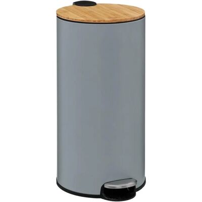 Marca francesa Moderno Cubo de basura de 30L con tapa de bambú Marca francesa Moderno Cubo de basura de 30L con tapa de bambú