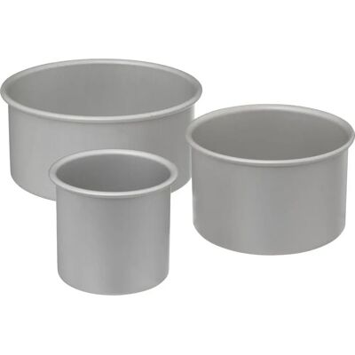 Set med 3 aluminiumbakformar - Hållbara, Praktiska storlekar Set med 3 aluminiumbakformar - Hållbara, Praktiska storlekar
