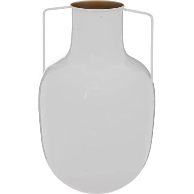 Vase en Métal Blanc Atmosphera - Décoration Contemporaine - Publicité Vase en Métal Blanc Atmosphera - Décoration Contemporaine - Publicité