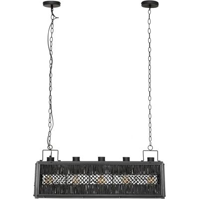 Lámpara colgante negra Atmosphera L93cm con 5 pantallas de papel - Iluminación de techo Lámpara colgante negra Atmosphera L93cm con 5 pantallas de papel - Iluminación de techo