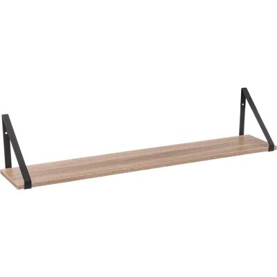 Northix Wall Shelf - Natural Wood & Black Iron - 78cm Northix Wall Shelf - Natural Wood & Black Iron - 78cm