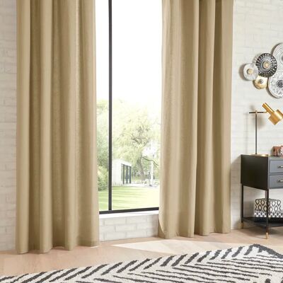 Rideau en Coton Beige Atmosphera - Semi-transparent, 135x240cm - Publicité Rideau en Coton Beige Atmosphera - Semi-transparent, 135x240cm - Publicité