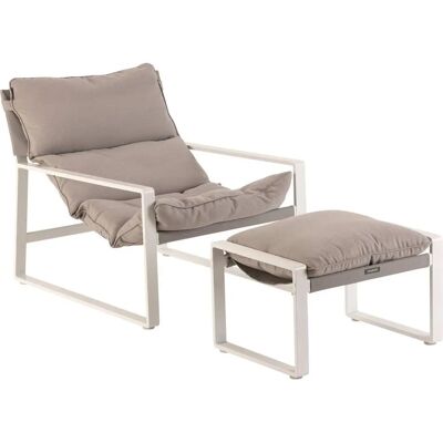 Hespéride Weißes Aluminium Verstellbarer Gartenstuhl - Gartenmöbel Hespéride Weißes Aluminium Verstellbarer Gartenstuhl - Gartenmöbel