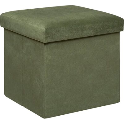 Atmosphera Modèle 197332D Pouf Pliable en Velours Kaki - Pouffe/Ottoman - Publicité Atmosphera Modèle 197332D Pouf Pliable en Velours Kaki - Pouffe/Ottoman - Publicité