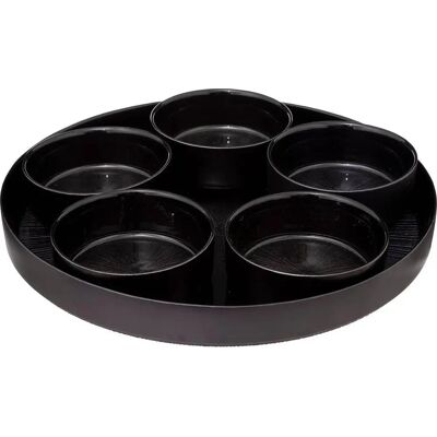 Set apéritif noir SG SECRET DE GOURMET - Avec plateau - Publicité Set apéritif noir SG SECRET DE GOURMET - Avec plateau - Publicité