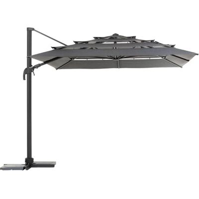 Hespéride Melhia Rechteckiger Mehrschichten Sonnenschirm - 4x3m - Anthrazit Hespéride Melhia Rechteckiger Mehrschichten Sonnenschirm - 4x3m - Anthrazit