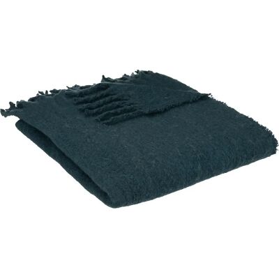 Atmosphera - Blaue Egeo Mohair-Optik Plaid - Decke Atmosphera - Blaue Egeo Mohair-Optik Plaid - Decke