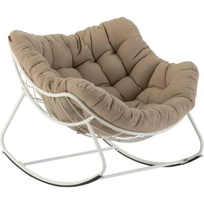 Hespéride Eierformige Schaukelstuhl - Beige/Weiß - Gartenmöbel Hespéride Eierformige Schaukelstuhl - Beige/Weiß - Gartenmöbel