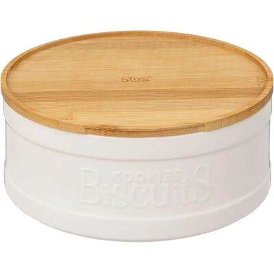 5FIVE Frasco de galletas de cerámica y bambú - Decoración moderna para cocina 5FIVE Frasco de galletas de cerámica y bambú - Decoración moderna para cocina
